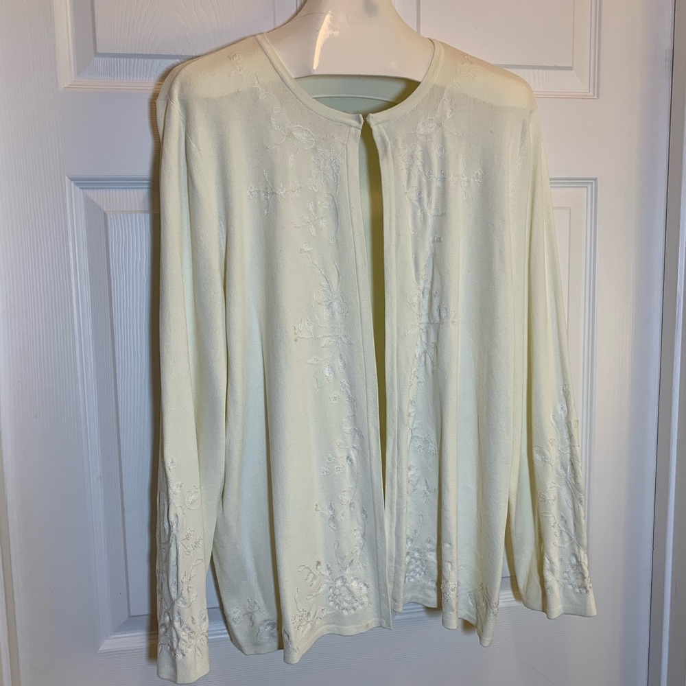 August Max Cream Sweater Cardigan Size 2X